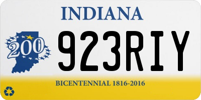 IN license plate 923RIY