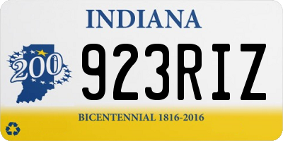 IN license plate 923RIZ