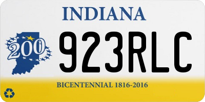 IN license plate 923RLC