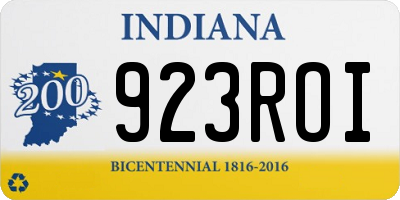 IN license plate 923ROI