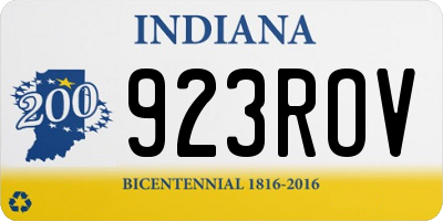 IN license plate 923ROV