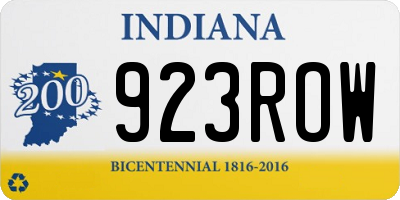IN license plate 923ROW