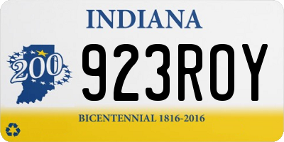 IN license plate 923ROY