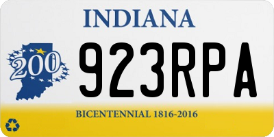IN license plate 923RPA