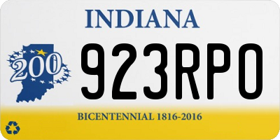 IN license plate 923RPO