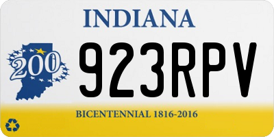 IN license plate 923RPV