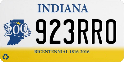 IN license plate 923RRO