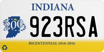 IN license plate 923RSA
