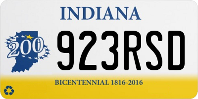 IN license plate 923RSD