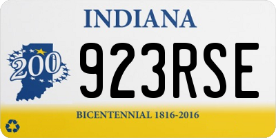 IN license plate 923RSE