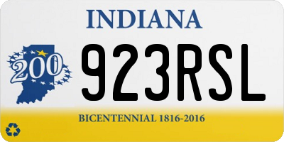 IN license plate 923RSL