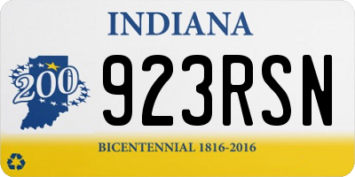 IN license plate 923RSN
