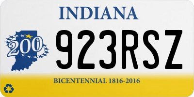 IN license plate 923RSZ