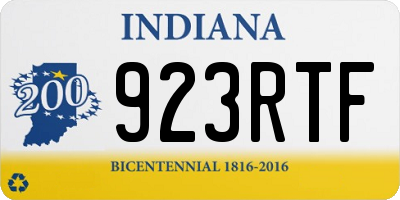 IN license plate 923RTF