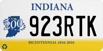 IN license plate 923RTK