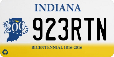 IN license plate 923RTN