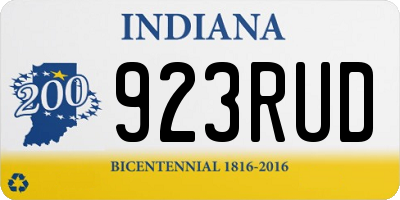 IN license plate 923RUD
