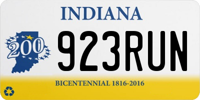 IN license plate 923RUN