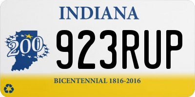 IN license plate 923RUP