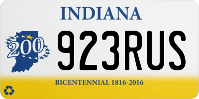 IN license plate 923RUS