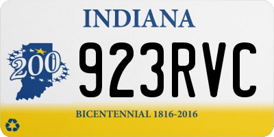IN license plate 923RVC
