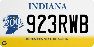 IN license plate 923RWB