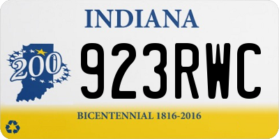 IN license plate 923RWC
