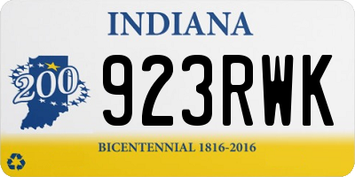 IN license plate 923RWK