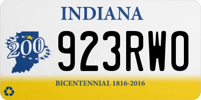 IN license plate 923RWO