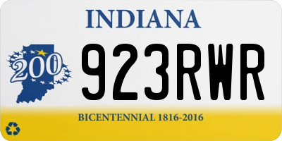 IN license plate 923RWR