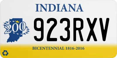 IN license plate 923RXV