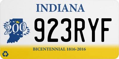 IN license plate 923RYF