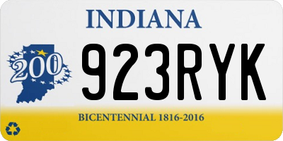 IN license plate 923RYK