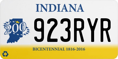 IN license plate 923RYR