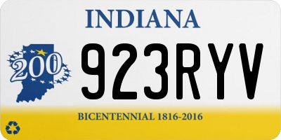 IN license plate 923RYV