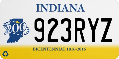 IN license plate 923RYZ