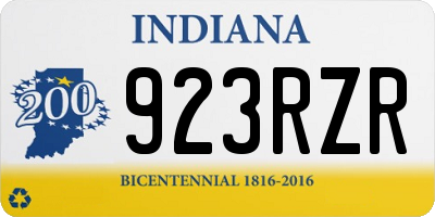 IN license plate 923RZR