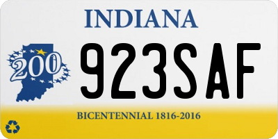 IN license plate 923SAF