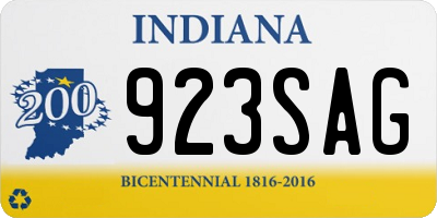 IN license plate 923SAG