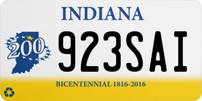 IN license plate 923SAI