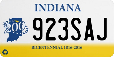 IN license plate 923SAJ
