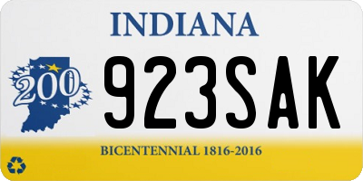 IN license plate 923SAK