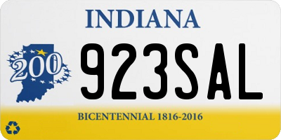 IN license plate 923SAL