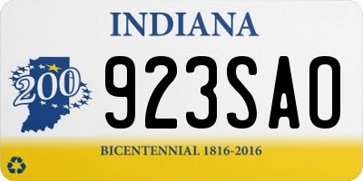 IN license plate 923SAO