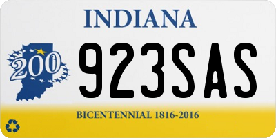 IN license plate 923SAS
