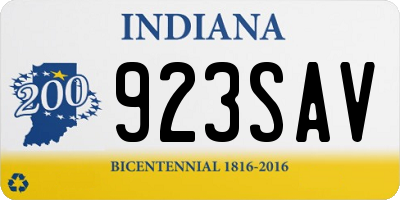 IN license plate 923SAV