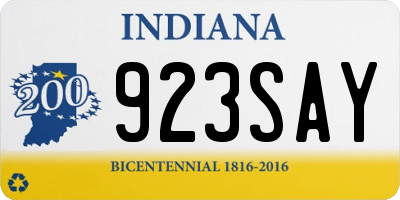 IN license plate 923SAY