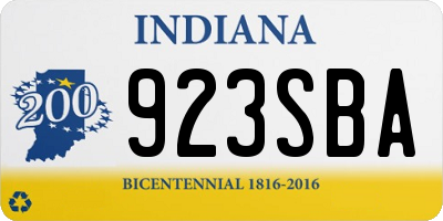 IN license plate 923SBA