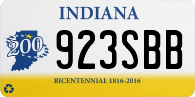 IN license plate 923SBB