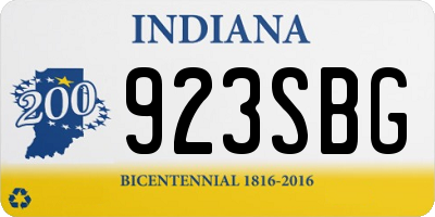 IN license plate 923SBG